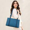 FAMA Blue Multi Pocket Tote Bag